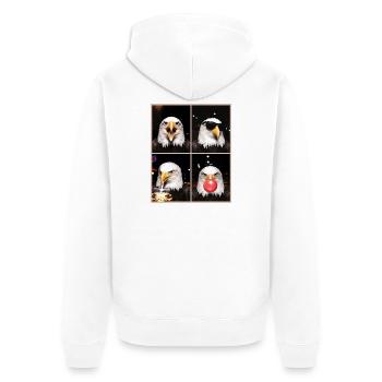 Eagle Adler - Unisex Premium Bio Zip Hoodie - Weiß - Hinten - Thijin (182cm)
