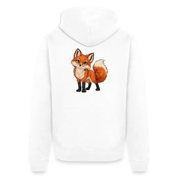 Frecher Rotfuchs - Unisex Premium Bio Zip Hoodie - Weiß - Hinten - Thijin (182cm)
