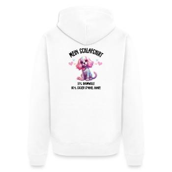 Cocker Spaniel Pastel Herzen Schlafshirt - Unisex Premium Bio Zip Hoodie - Weiß - Hinten - Thijin (182cm)
