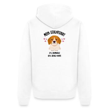 Beagle Comic Welpe Herzen Schlafshirt - Unisex Premium Bio Zip Hoodie - Weiß - Hinten - Thijin (182cm)