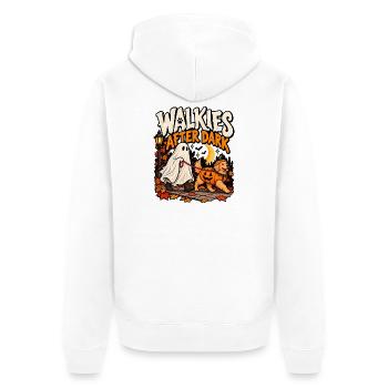 Walkies After Dark - Unisex Premium Bio Zip Hoodie - Weiß - Hinten - Thijin (182cm)