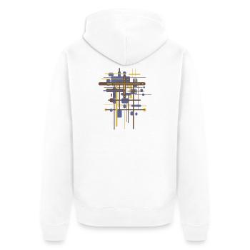 Archtectur Farben Geomertie Muster - Unisex Premium Bio Zip Hoodie - Weiß - Hinten - Thijin (182cm)