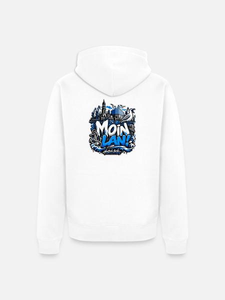 MOIN LAN! – Hamburg Streetwear - Unisex Premium Bio Zip Hoodie - Weiß