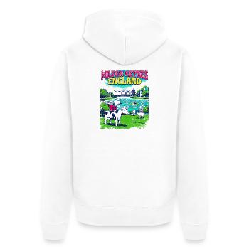 Retro Milton Keynes England Skyline Landmark Art - Unisex Premium Bio Zip Hoodie - Weiß - Hinten - Thijin (182cm)