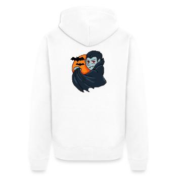 Crimson Night Vampir - Unisex Premium Bio Zip Hoodie - Weiß - Hinten - Thijin (182cm)