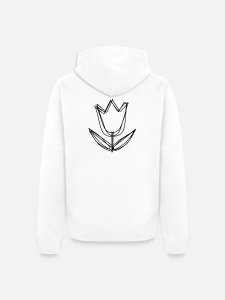 Krokus handgezeichnet - Unisex Premium Bio Zip Hoodie - Weiß