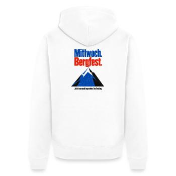 Kann doch nicht sein dass erst Mittwoch ist! - Unisex Premium Bio Zip Hoodie - Weiß - Hinten - Thijin (182cm)
