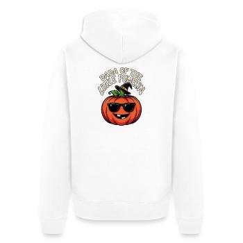 Dada der Familie Little Pumpkin Mama passt zusammen - Unisex Premium Bio Zip Hoodie - Weiß - Hinten - Thijin (182cm)