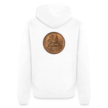 Lion of Judah Jah Rastafari Rasta Reggae Roots - Unisex Premium Bio Zip Hoodie - Weiß - Hinten - Thijin (182cm)