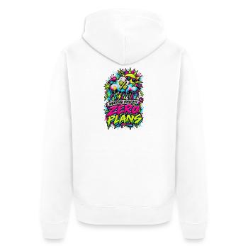 Zero Plans Weekend Graffiti - Unisex Premium Bio Zip Hoodie - Weiß - Hinten - Thijin (182cm)