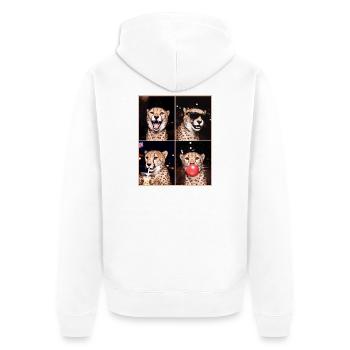 Geparde Gepard - Unisex Premium Bio Zip Hoodie - Weiß - Hinten - Thijin (182cm)