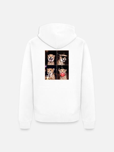 Geparde Gepard - Unisex Premium Bio Zip Hoodie - Weiß