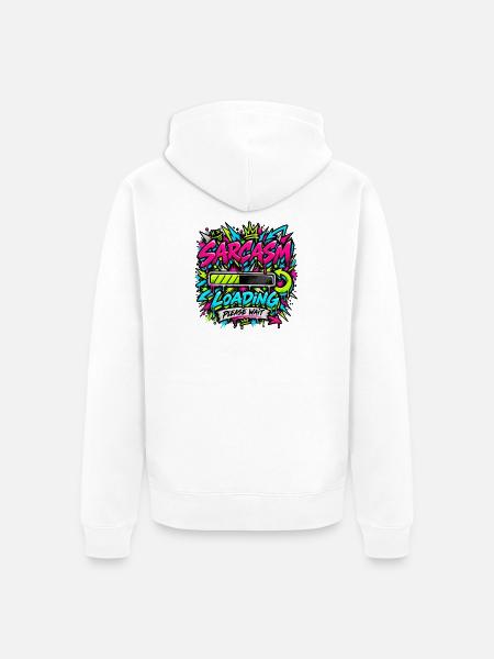 Sarcasm Loading Neon Graffiti - Unisex Premium Bio Zip Hoodie - Weiß