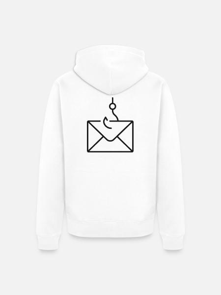Fischerei-E-Mail-Phishing-Hotline-Symbol - Unisex Premium Bio Zip Hoodie - Weiß