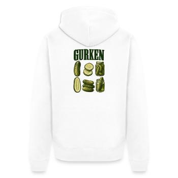 Gurkenkunde - Unisex Premium Bio Zip Hoodie - Weiß - Hinten - Thijin (182cm)