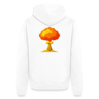 Nukleare Explosion Atomic - Unisex Premium Bio Zip Hoodie - Weiß - Hinten - Thijin (182cm)