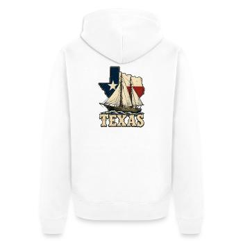 Texas Segelboot Vintage - Unisex Premium Bio Zip Hoodie - Weiß - Hinten - Thijin (182cm)