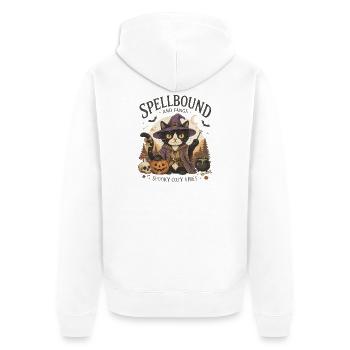 Verzauberte Katzenhexe - Unisex Premium Bio Zip Hoodie - Weiß - Hinten - Thijin (182cm)