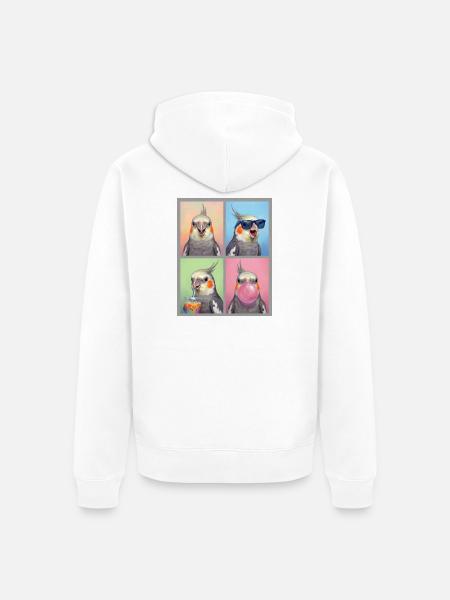 Nymphensittiche Nymphensittich - Unisex Premium Bio Zip Hoodie - Weiß