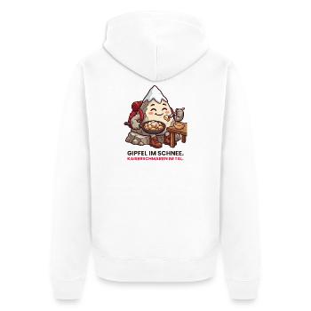 Berg Kaiserschmarrn Gipfel im Schnee - Unisex Premium Bio Zip Hoodie - Weiß - Hinten - Thijin (182cm)