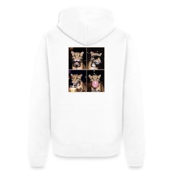 Nebelparder Clouded Leopard - Unisex Premium Bio Zip Hoodie - Weiß - Hinten - Thijin (182cm)