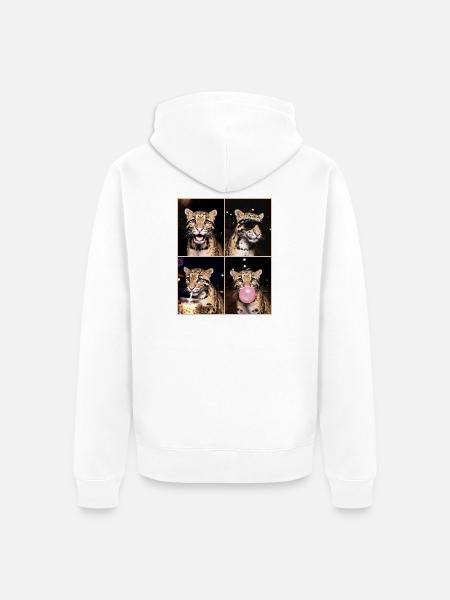 Nebelparder Clouded Leopard - Unisex Premium Bio Zip Hoodie - Weiß