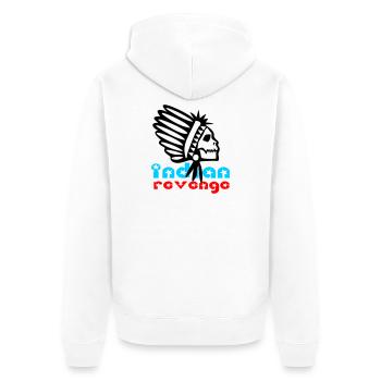 Indian Skull Revenge - Unisex Premium Bio Zip Hoodie - Weiß - Hinten - Thijin (182cm)