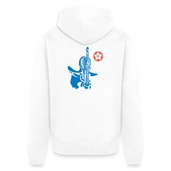 Kendo & Mon Wappen - Unisex Premium Bio Zip Hoodie - Weiß - Hinten - Thijin (182cm)