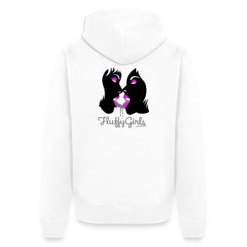 fluffy girls - Unisex Premium Bio Zip Hoodie - Weiß - Hinten - Thijin (182cm)