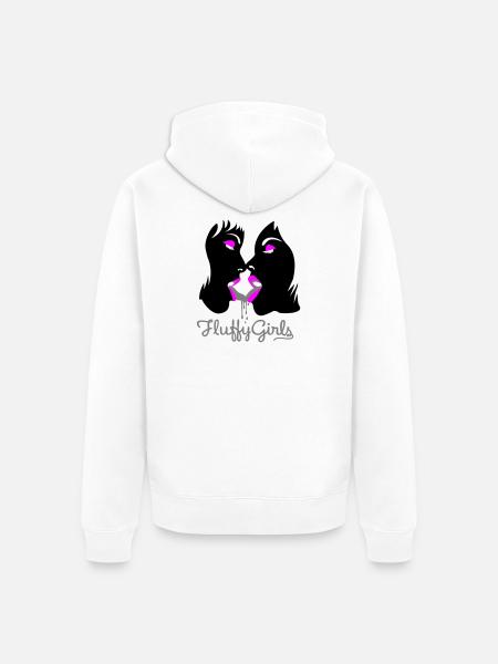 fluffy girls - Unisex Premium Bio Zip Hoodie - Weiß