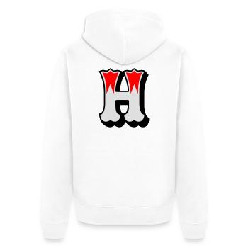 Buchstabe - H - Unisex Premium Organic Zip Hoodie - white - Back - Thijin (182cm)