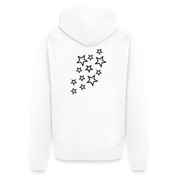 sterne und sternchen - Unisex Premium Bio Zip Hoodie - Weiß - Hinten - Thijin (182cm)