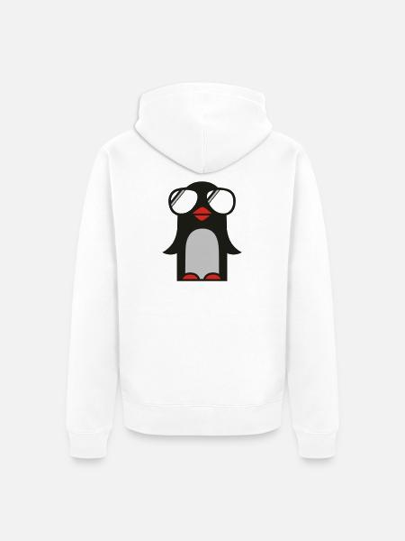 funky pinguin - Unisex Premium Organic Zip Hoodie - white