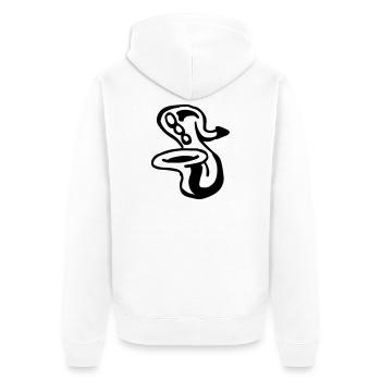 Saxophone - Veste à capuche bio Premium Unisexe - blanc - Dos - Thijin (182cm)