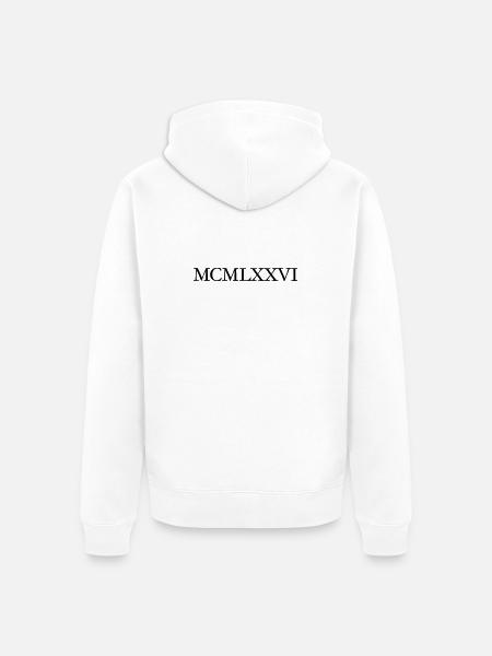 MCMLXXVI 1976 romerske fødselsdag år - Premium økologisk unisex-hættejakke - hvid
