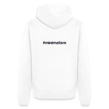 MINIMALISM Minimalismus - Unisex Premium Organic Zip Hoodie - white - Back - Thijin (182cm)