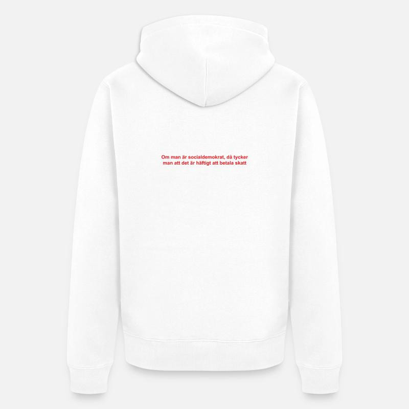 Conception de textes satiriques analytiques - Veste à capuche bio Premium Unisexe - blanc