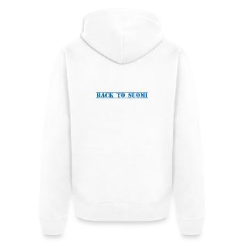 Suomi Finnland - Unisex Premium Bio Zip Hoodie - Weiß - Hinten - Thijin (182cm)