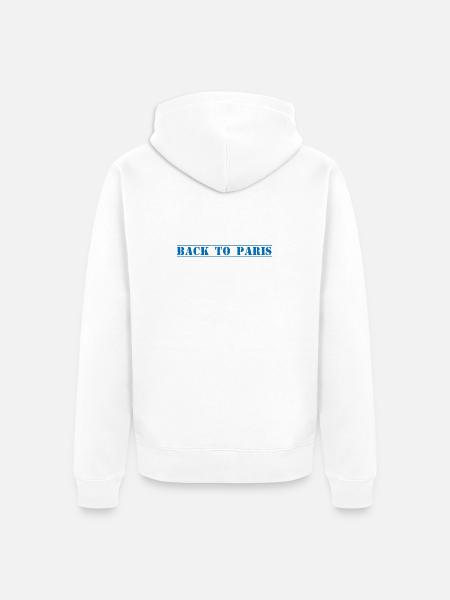 Paris, Frankrig, Frankrig - Premium økologisk unisex-hættejakke - hvid