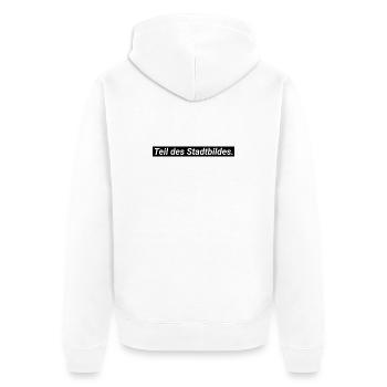 Teil des Stadtbildes - Unisex Premium Bio Zip Hoodie - Weiß - Hinten - Thijin (182cm)