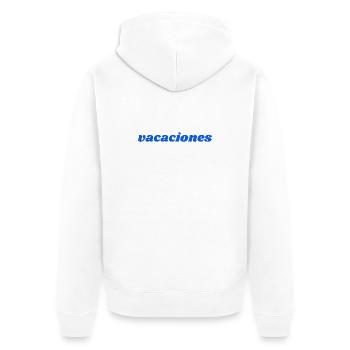vacaciones - Unisex Premium Bio Zip Hoodie - Weiß - Hinten - Thijin (182cm)