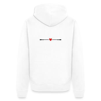 Symbole de Cœur Minimaliste Rouge - Veste à capuche bio Premium Unisexe - blanc - Dos - Thijin (182cm)