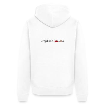 Autos durch Fahrräder ersetzen; Python-Edition - Unisex Premium Bio Zip Hoodie - Weiß - Hinten - Thijin (182cm)