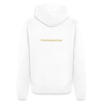 Né le 1 Septembre Anniversaire Anniversaire - Veste à capuche bio Premium Unisexe - blanc - Dos - Thijin (182cm)