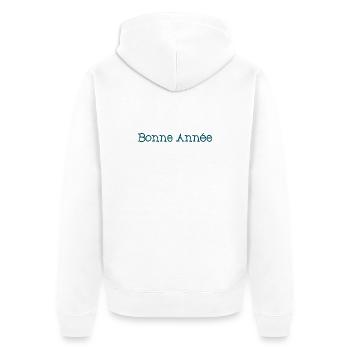 BONNE ANNEE. SAINT SYLVESTRE. NOUVELLE ANNÉE - Veste à capuche bio Premium Unisexe - blanc - Dos - Thijin (182cm)