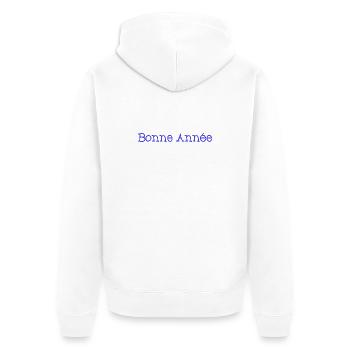 BONNE ANNEE. SAINT SYLVESTRE. NOUVELLE ANNÉE - Veste à capuche bio Premium Unisexe - blanc - Dos - Thijin (182cm)