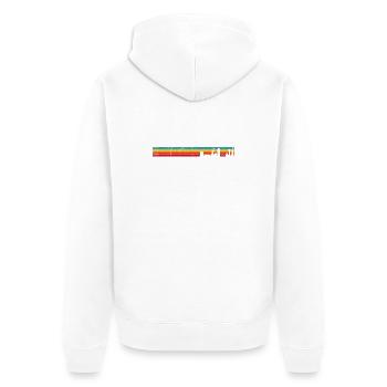Retro Skyline Sunset Stripes - Unisex Premium Organic Zip Hoodie - white - Back - Thijin (182cm)