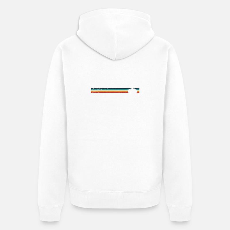 Conception de vélo à rayures arc-en-ciel - Veste à capuche bio Premium Unisexe - blanc