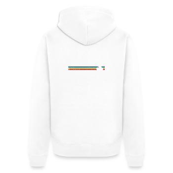 Retro Fahrrad Streifen - Unisex Premium Bio Zip Hoodie - Weiß - Hinten - Thijin (182cm)