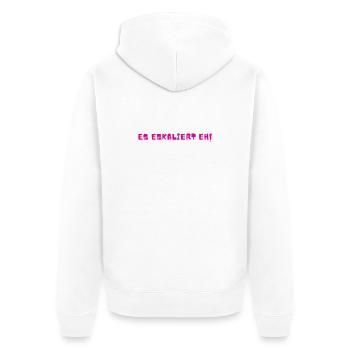It's escalating anyway! - Unisex Premium Organic Zip Hoodie - white - Back - Thijin (182cm)
